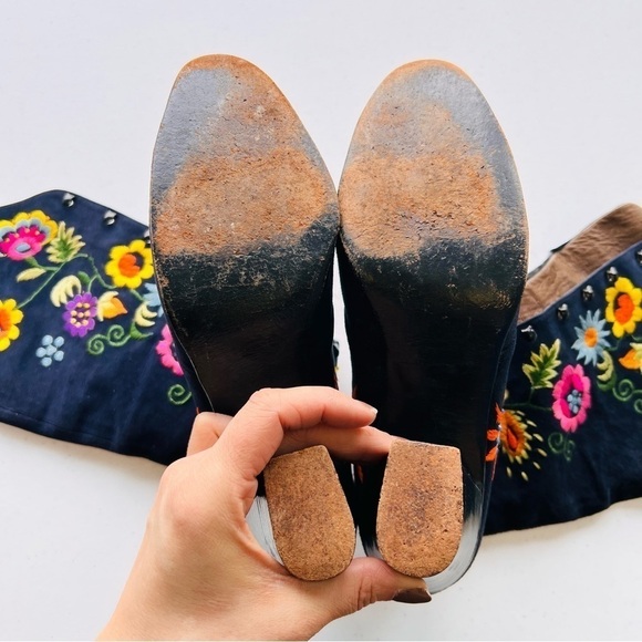 Jerry Edouard Vintage Extremely Rare Floral Beaded  Embroidered High Lace Boots - Picture 10 of 11
